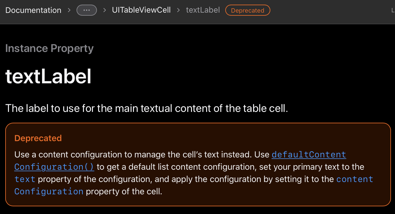 configuration deprecated property