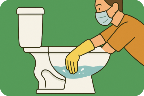 고무장갑을 활용한 수동 '수압 밀기'