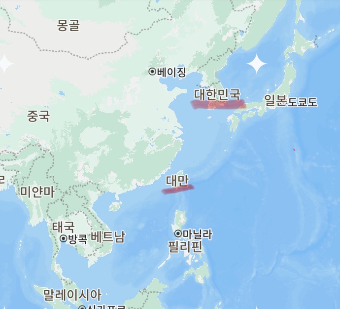 대만여행-대만지도-대만위치