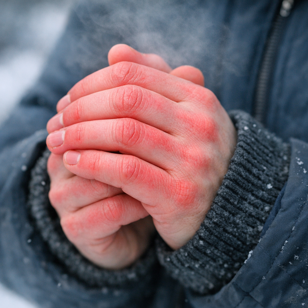 겨울철 손이 시린 남성