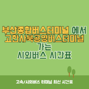 부산종합버스터미널에서 고한사북공영버스터미널 가는 시외버스 시간표 최신정보