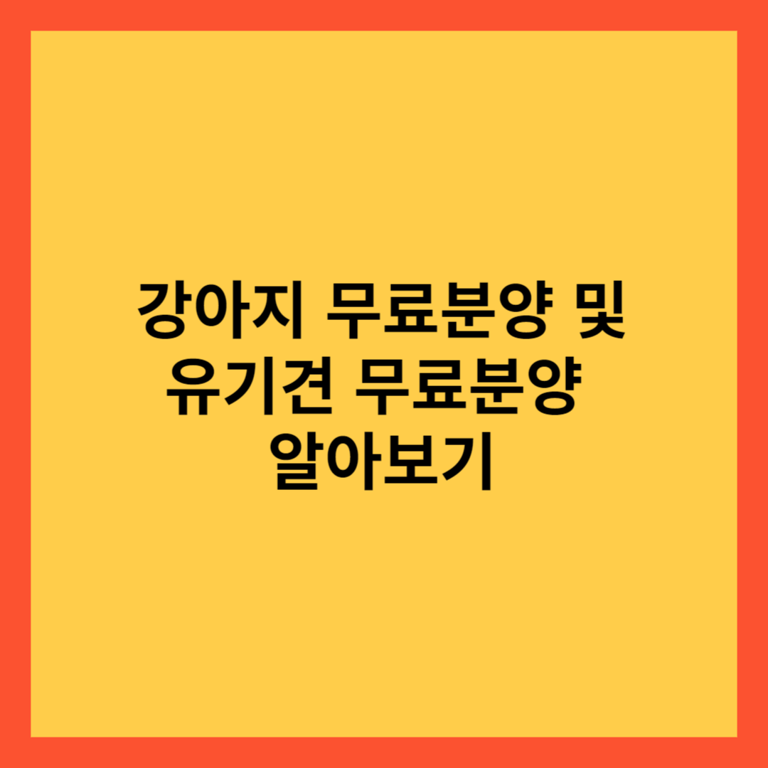 강아지무료분양