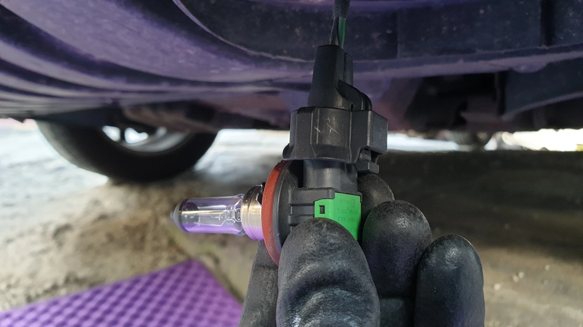 안개등 전구 끼운 모습