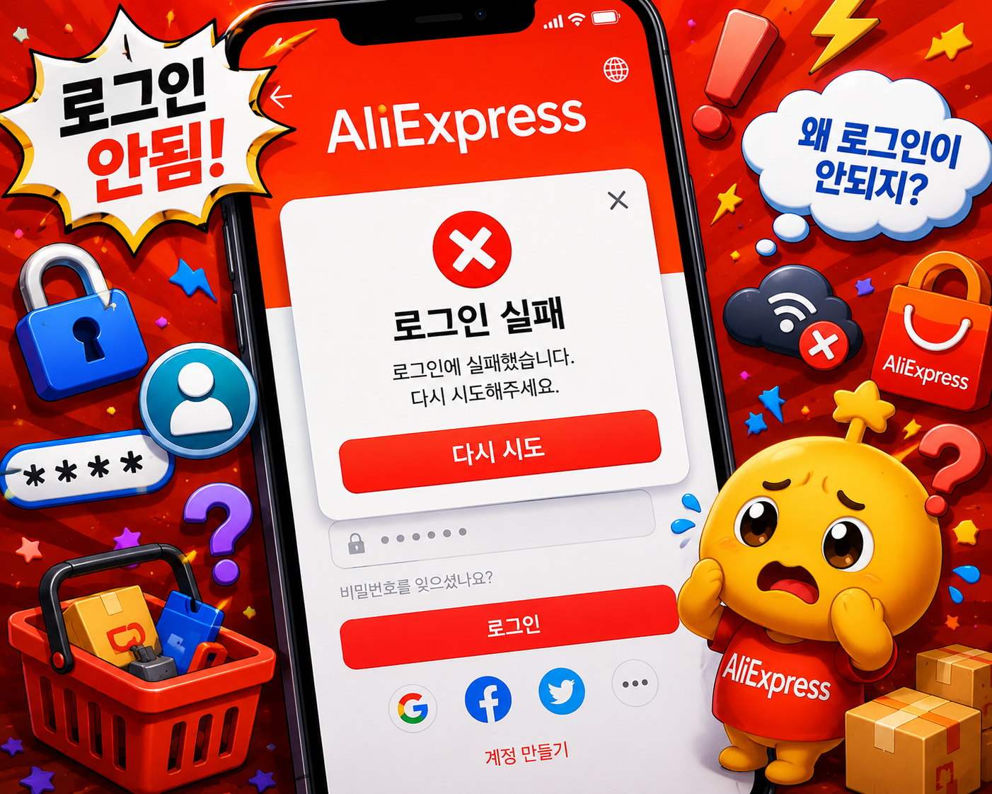 알리익스프레스 로그인 안됨 보안인증실패 해결방법 총정리