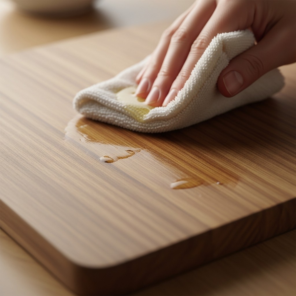 도마에 오일 바르기