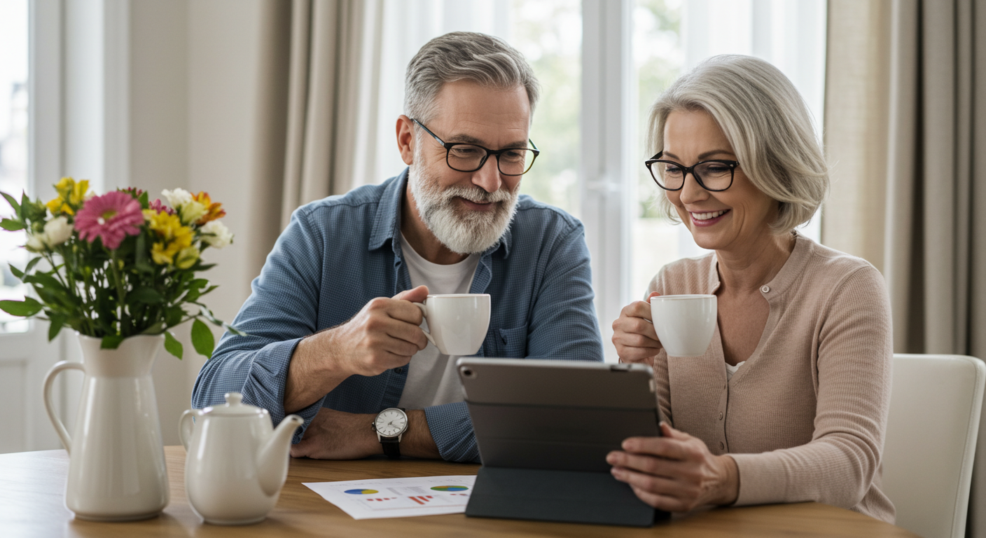 여유롭게 차를 마시는 커플