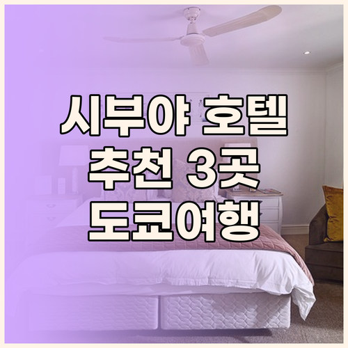 도쿄 시부야 호텔 추천 3곳 완벽 가