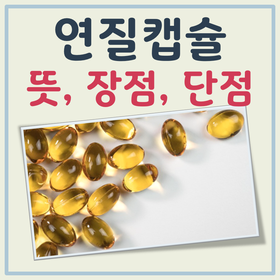 연질캡슐 뜻 장점 단점