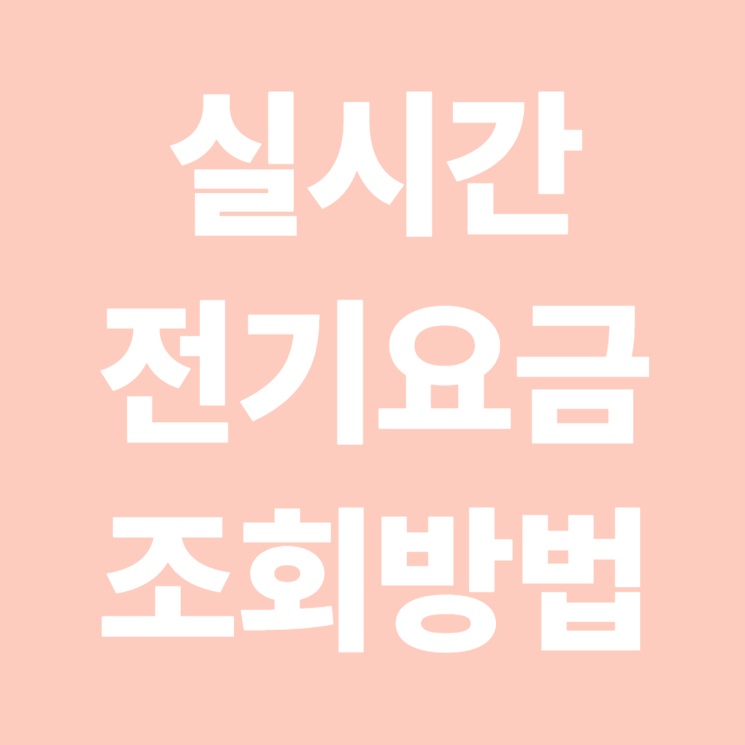 실시간 전기요금 조회방법