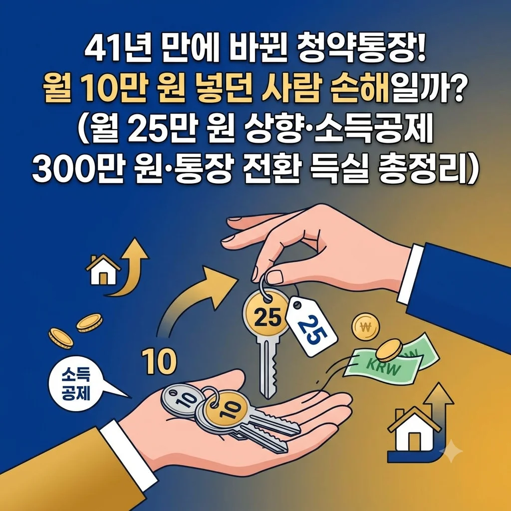 주택청약통장 월 납입 인정액 25만원 상향 및 소득공제 개편안 총정리