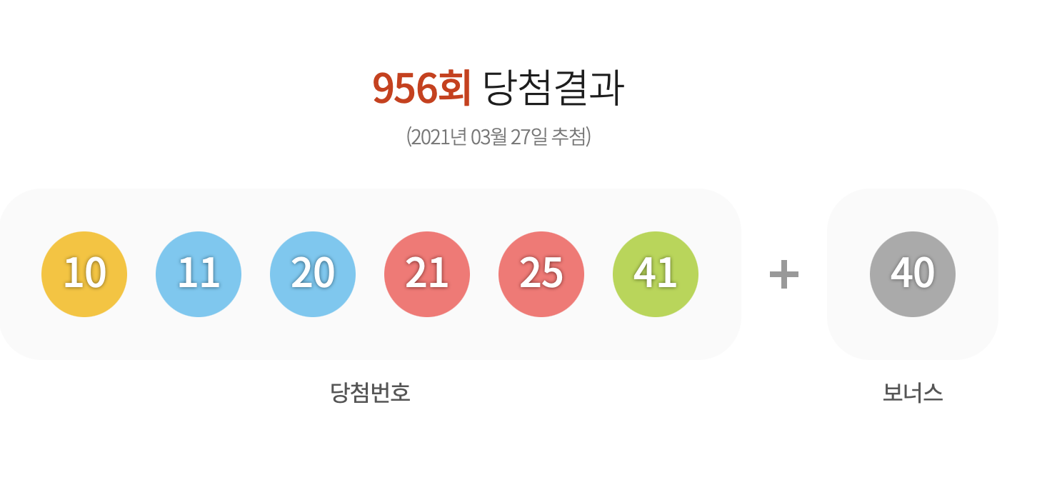 로또 956회 결과