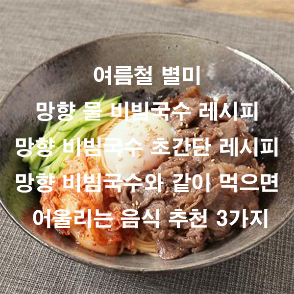 여름철 별미 망향 물 비빔국수 레시피 망향 비빔국수 초간단 레시피 망향 비빔국수와 같이 먹으면 어울리는 음식 추천 3가지