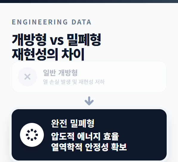 개방형 vs 밀폐형
재현성의 차이