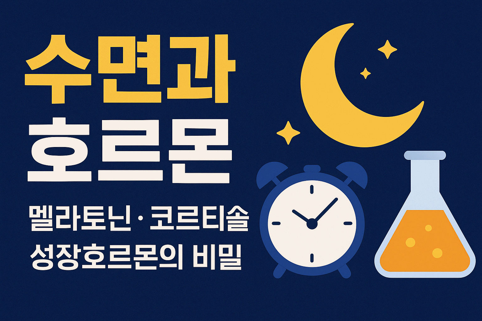 수면건강, “잘 자야 진짜 산다” – 3. 수면과 호르몬(멜라토닌·코르티솔·성장호르몬의 비밀)