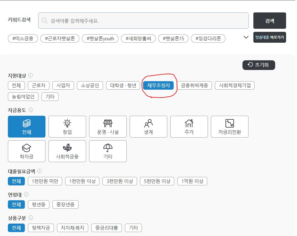 중금리 대환대출-검색