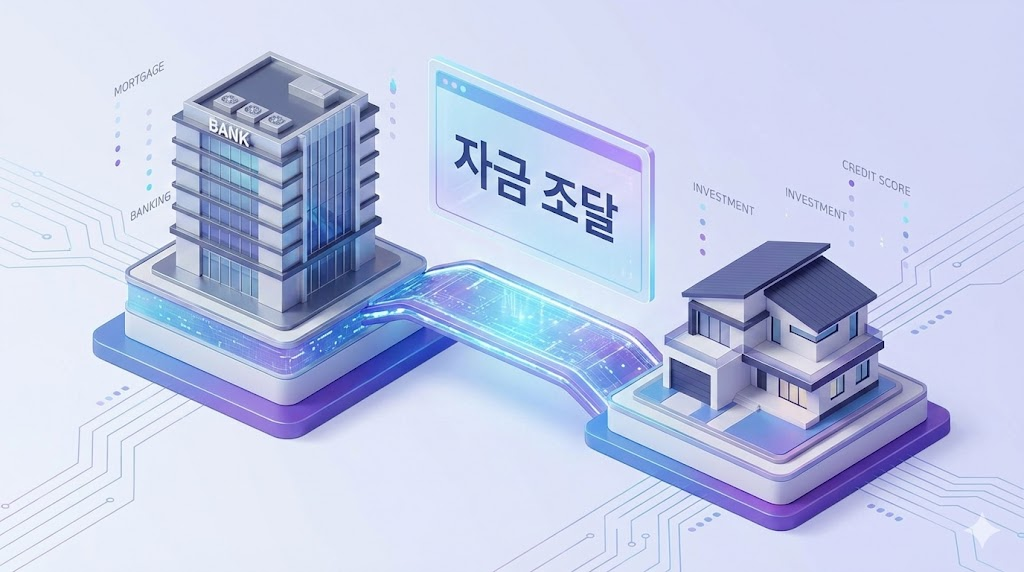 주택 자금 조달을 위한 은행 대출 시스템과 스마트 금융 설계 이미지