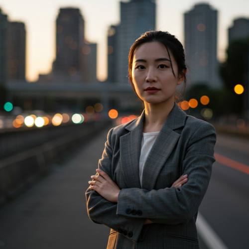독립성 강한 이미지의 아시아 여성 사진