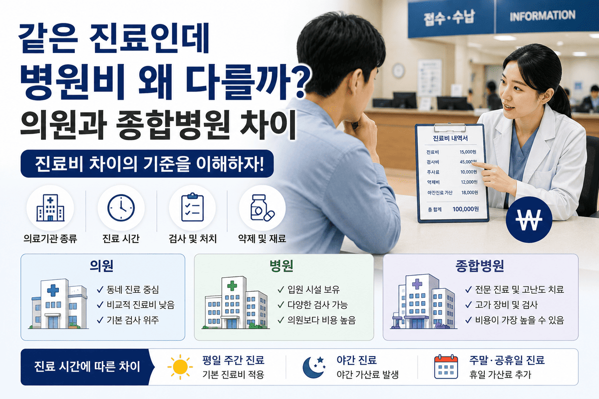 같은 진료인데 병원비 왜 다를까 의원과 종합병원 차이