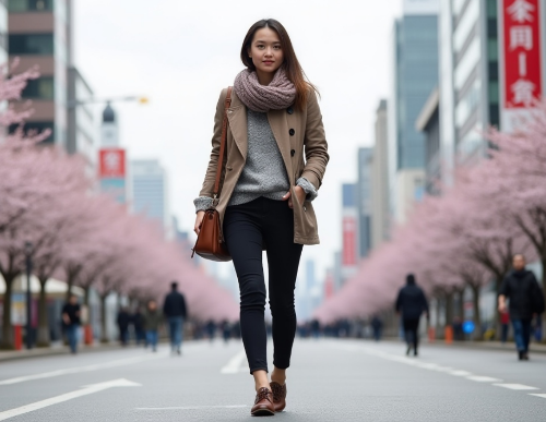 3월 도쿄일본여행 옷차림 이미지입니다.