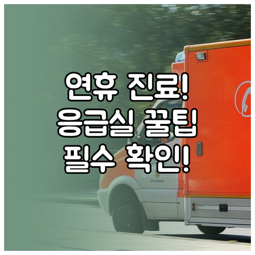 노동절 연휴 병원 진료 일정과 응급실..
