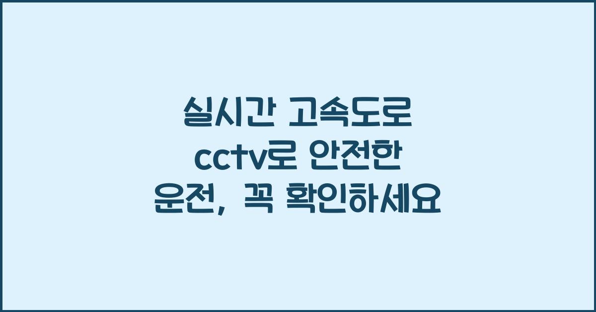 실시간 고속도로 cctv