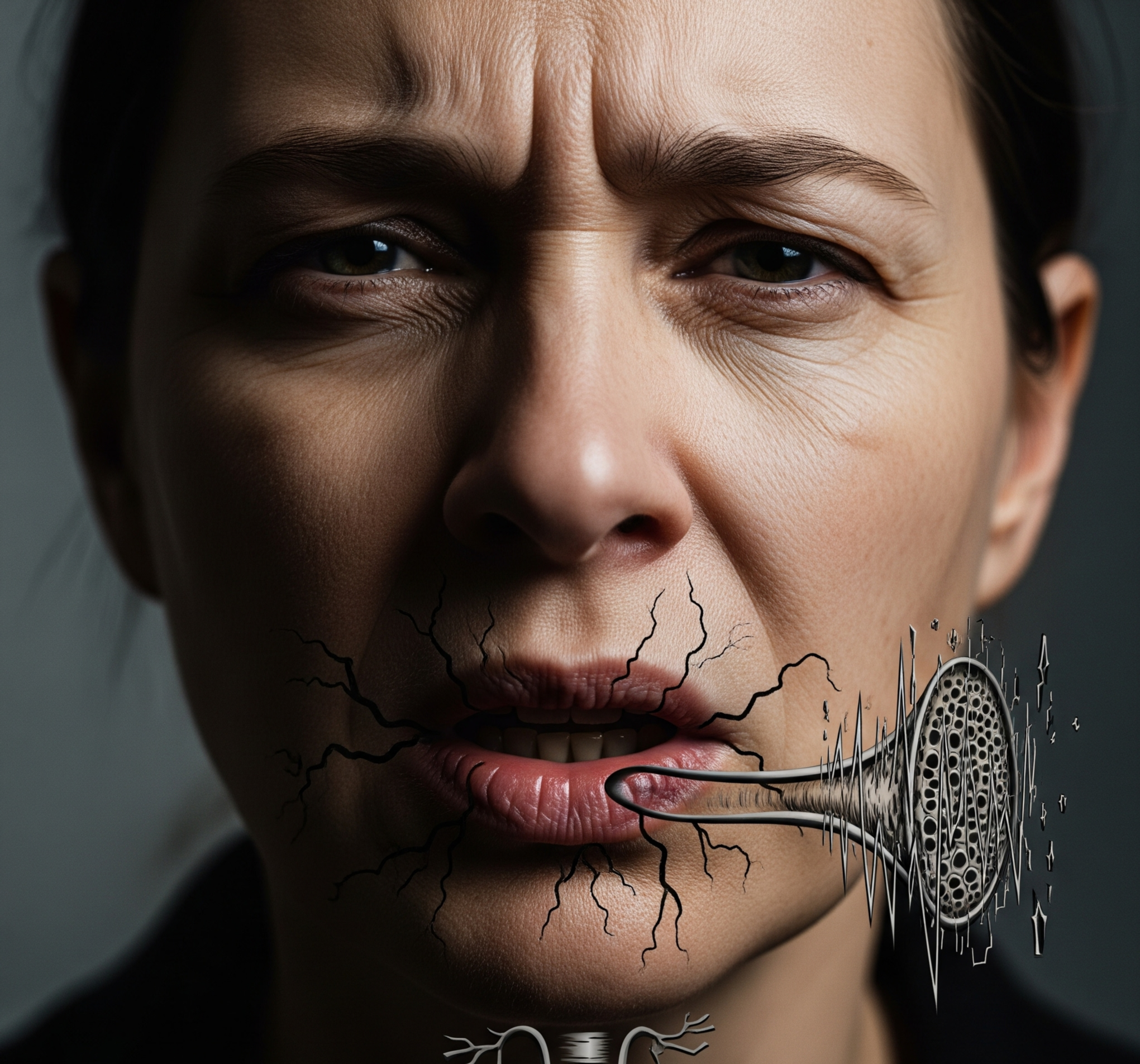 쉰목소리를 표현한 사진