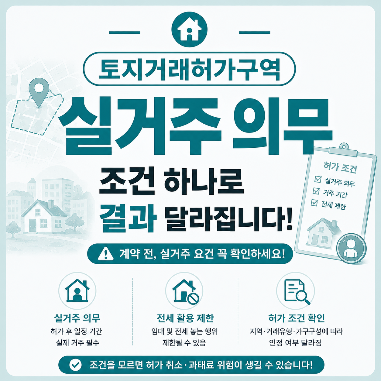 토지거래허가구역 실거주 의무 조건 설명 이미지
