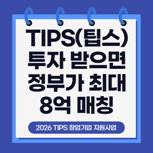2026년 팁스(TIPS) 창업기업 지원사업 총정리 &ndash; 신청자격부터 지원금까지 처음 보는 대표용 가이드