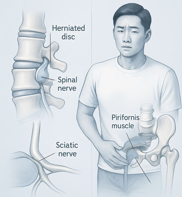엉덩이 깊은 곳의 ‘가짜 디스크’