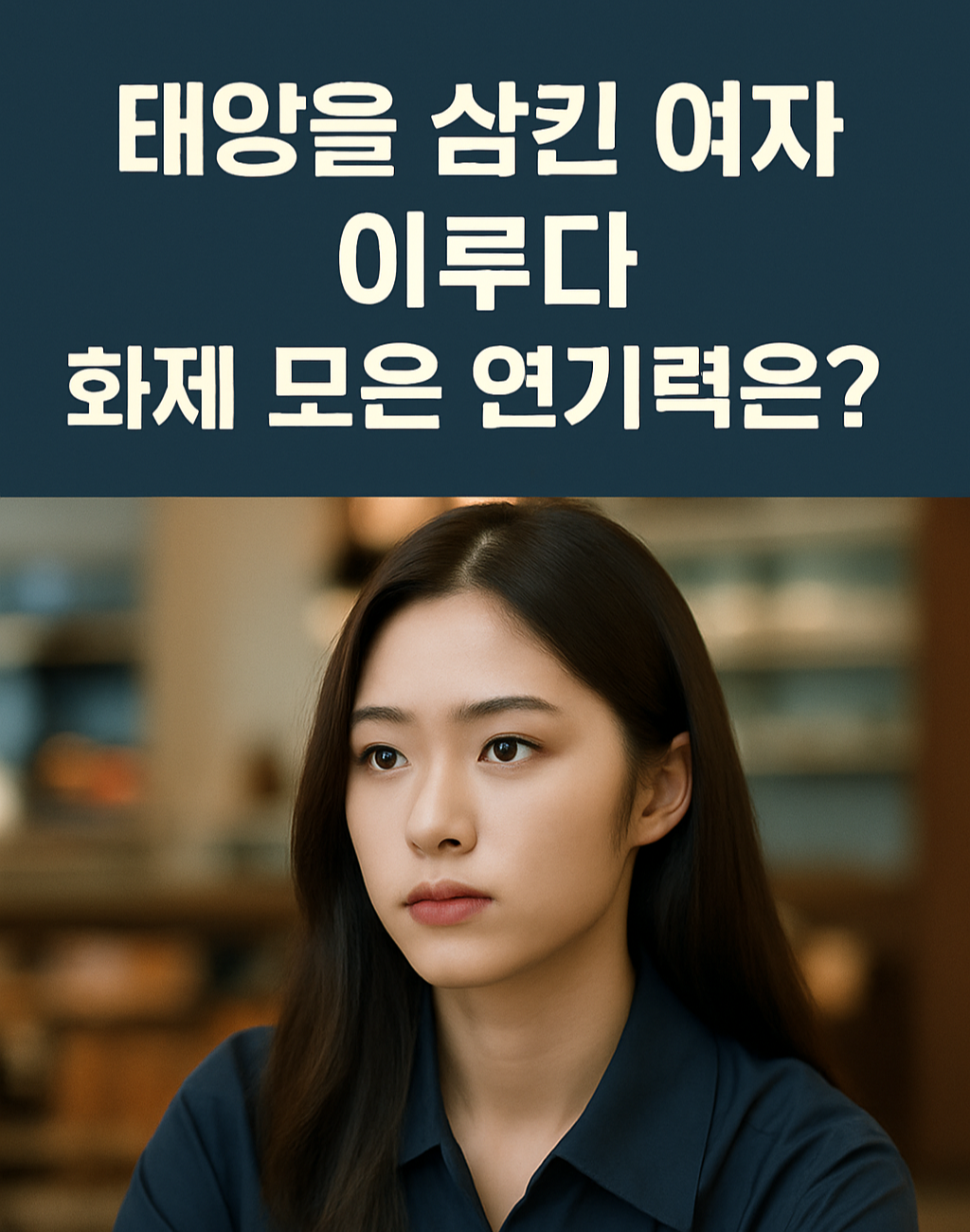 <img src="관련이미지파일경로.jpg" alt="배우 이루다가 드라마 '태양을 삼킨 여자'에 출연 중인 모습. 진지한 표정으로 화면을 응시하고 있다.">