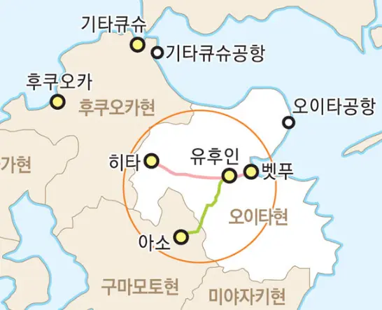 벳푸에서 유후인으로 가는 2가지 방법 개요