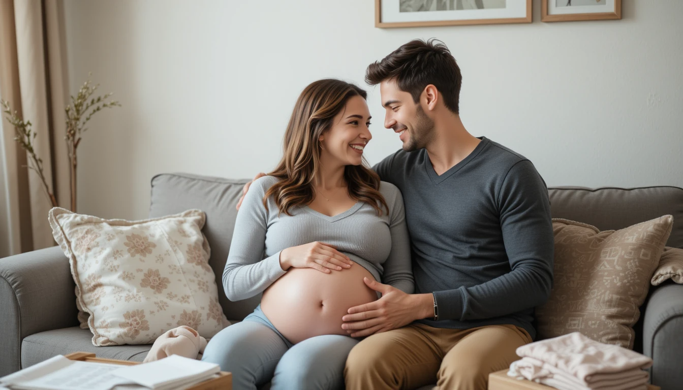 출산을 앞둔 남편과 아내