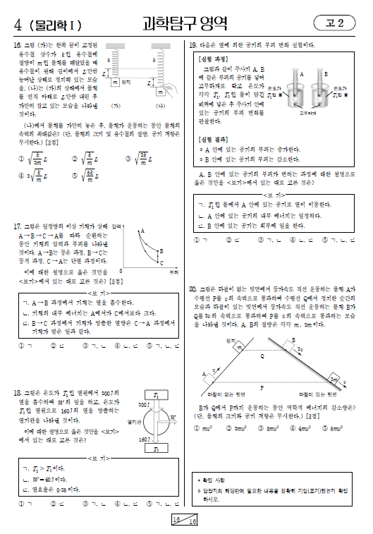 2021-6월-고2-모의고사-물리학 1-기출문제-다운