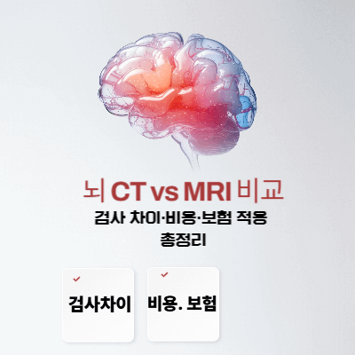뇌 CT vs MRI 비교 (2025)｜검사 차이&middot;비용&middot;보험 적용 총정리