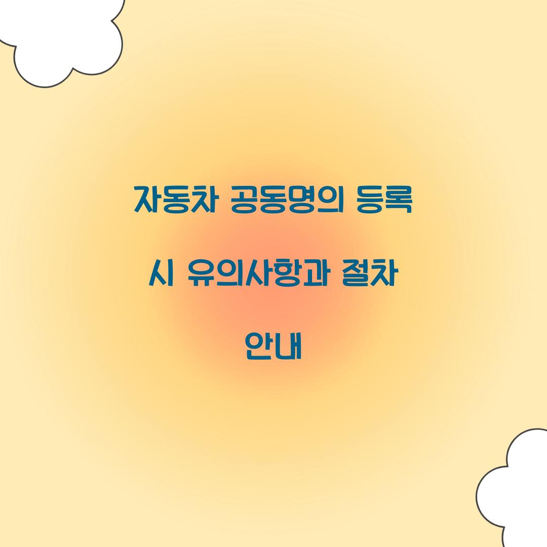 자동차 공동명의