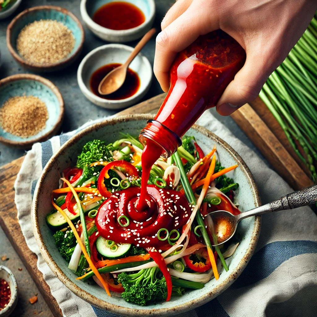 5단계: 양념장 넣기
준비한 양념장을 재료 위에 고루 뿌려줍니다.