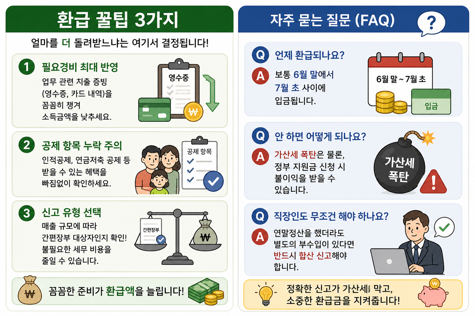 종합소득세 환급금 더 받는 방법과 신고 안 하면 생기는 불이익 FAQ 정리