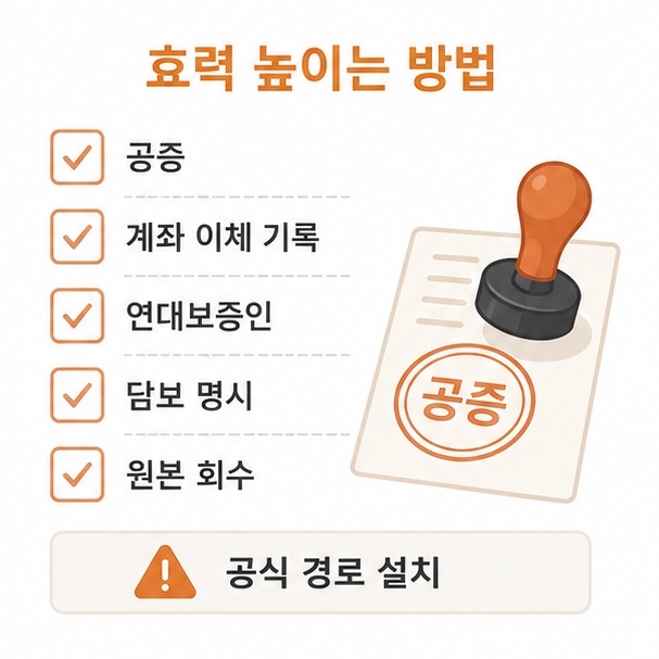 차용증 효력 높이는 방법 정리