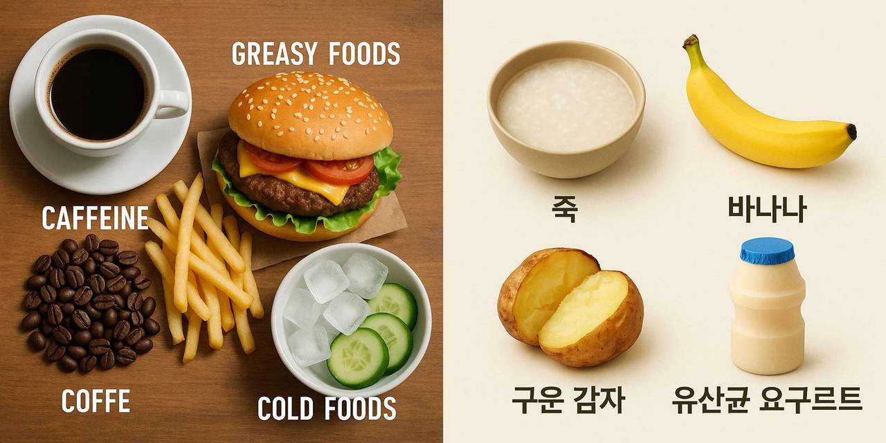 피해야 할 음식과 추천 음식