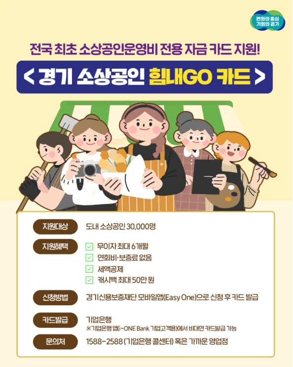 경기 소상공인 힘내GO 카드 지원 대상 및 신청 방법 총정리