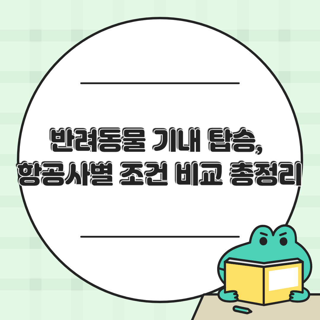 반려동물 기내 탑승, 항공사별 조건 비교 총정리 (2025 최신판,링크 포함)