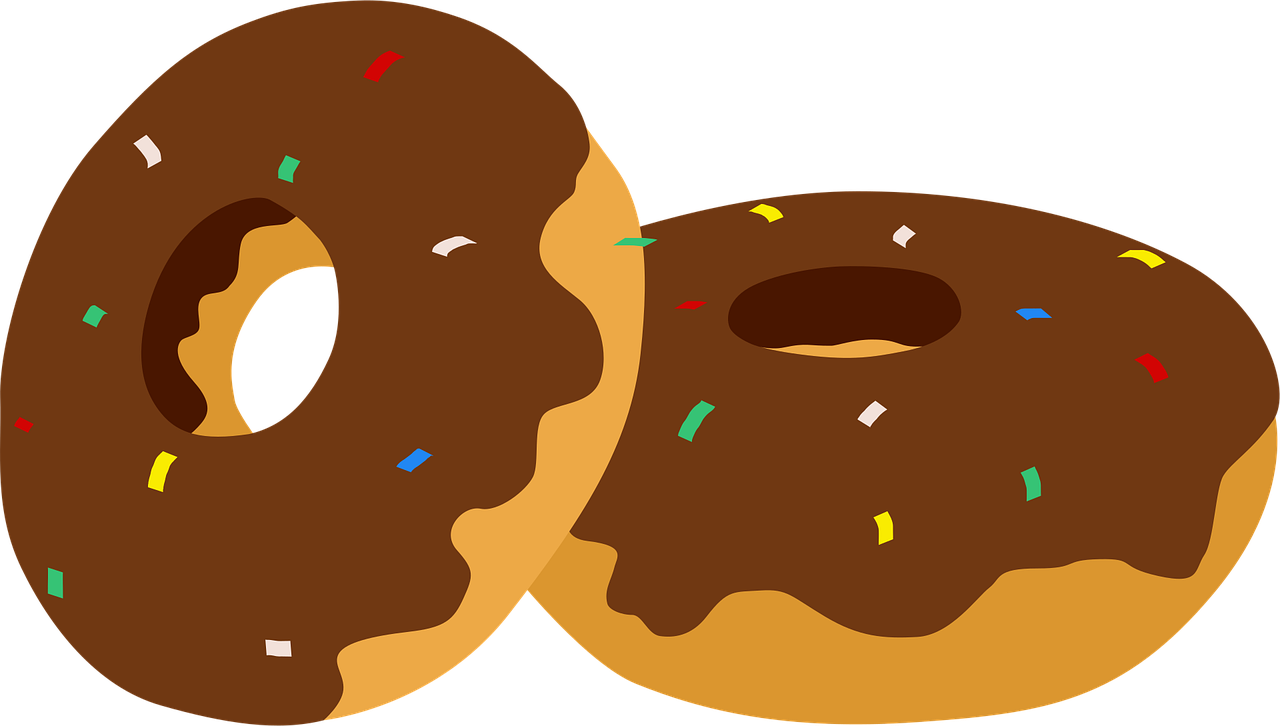 두 도넛이 놓여있는 그림