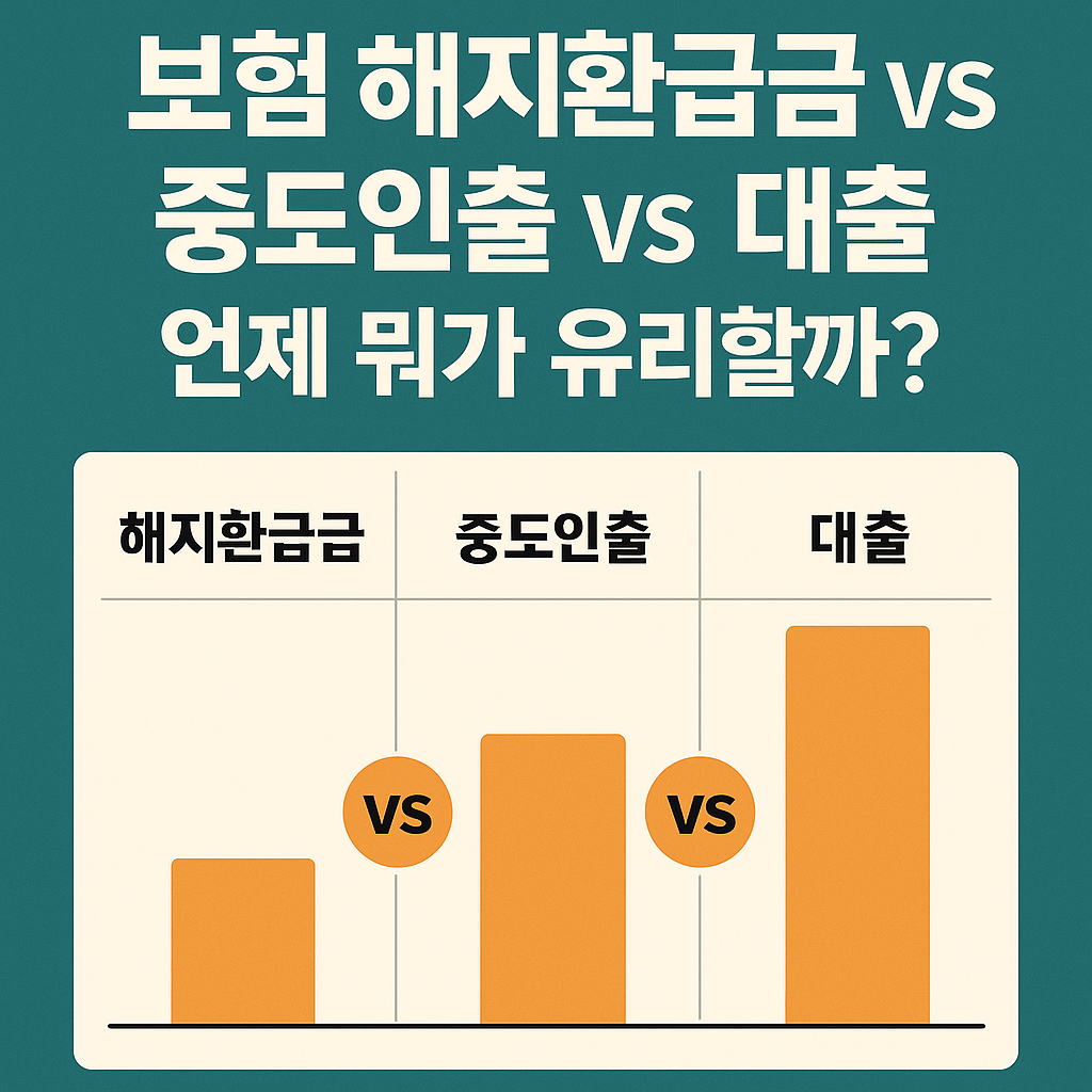 한국 보험 해지환급금 vs 중도인출 vs 대출