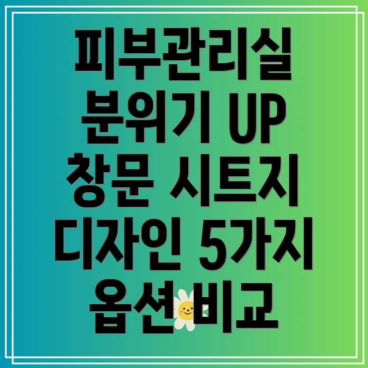 피부관리실창문시트지분위기UP인기디자인비교분석5가지옵션