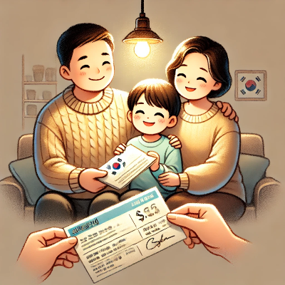 2025 긴급생계지원금 수혜 가정, 따뜻한 분위기에서 정부 재정 지원을 받는 모습