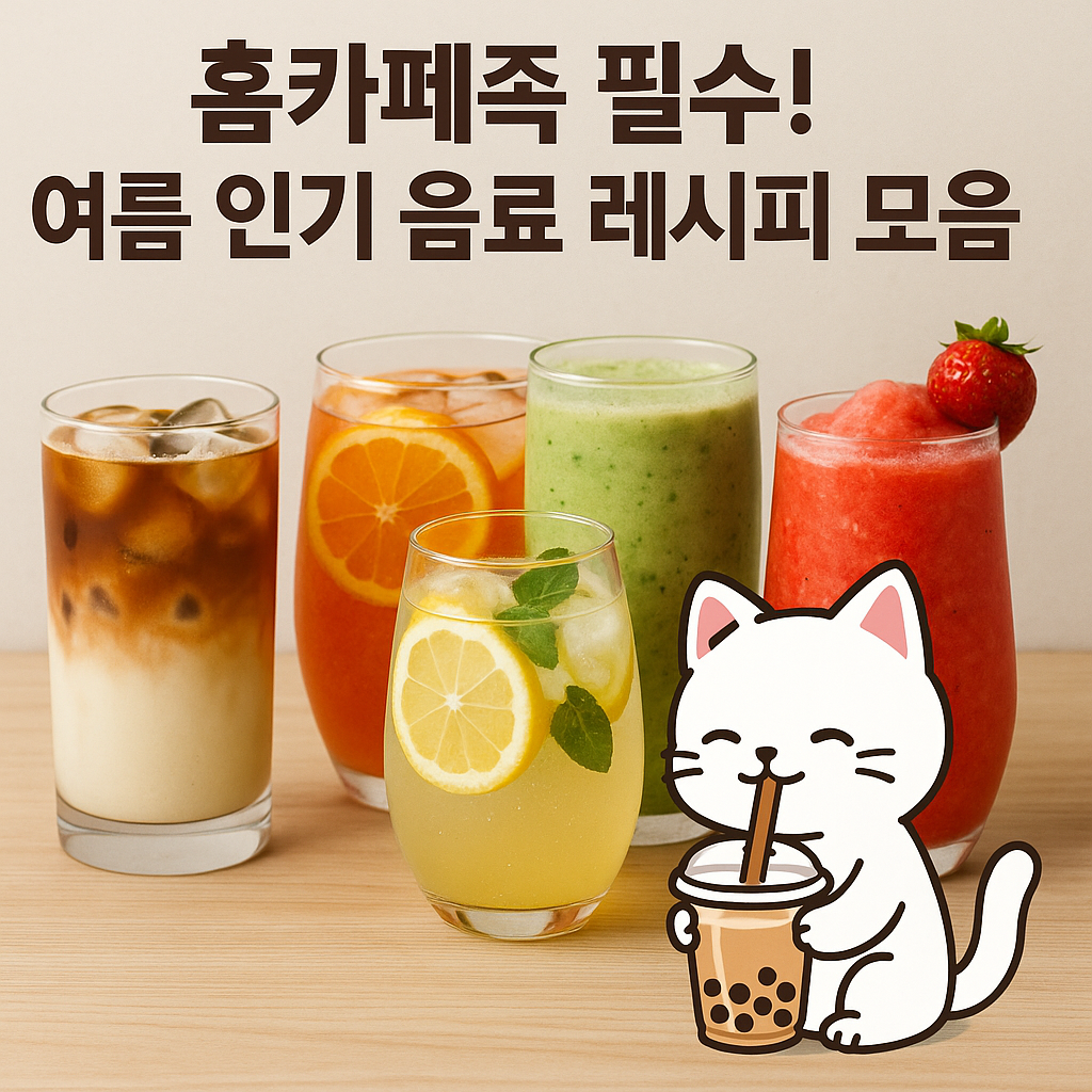 홈카페족 필수! 여름 인기 음료 레시피 모음