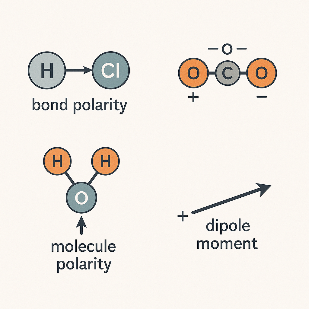 공유 결합 극성과 분자 극성 및 전기쌍극자 형성이 물질 성질에 미치는 과학적 분석