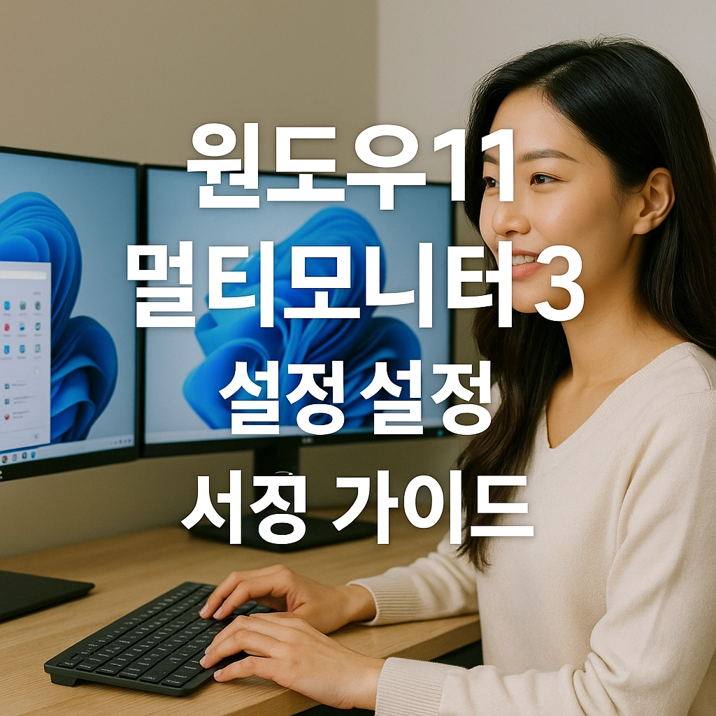 윈도우11 멀티모니터 3대 설정 가이드
