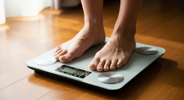 체중계에 올라선 모습