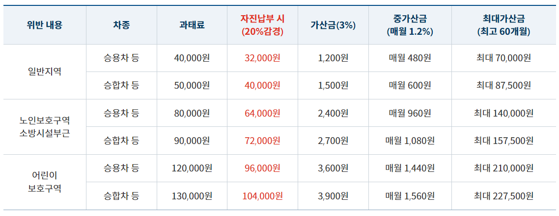 주&middot;정차위반 과태료